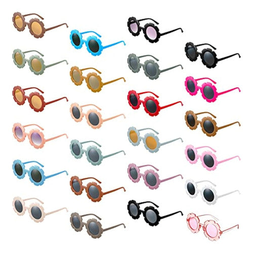 Generic 24 Pairs of Flower Shaped Round Sunglasses 0