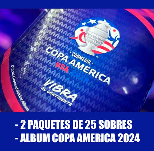 Copa America 2024 Sticker Album 50 Packs + Album 1