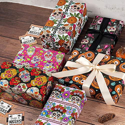 Hoja De Papel De Regalo Wrapaholic - Diseño De Calavera, Per 3