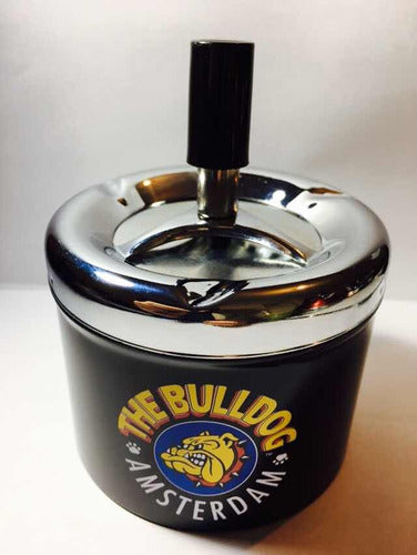 Bulldog Automatic Rotating Metal Ashtray with Designs 6