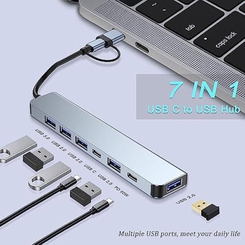 Hub Usb C Hub Usb 3.0, Vienon Aluminio 7 En 1 1