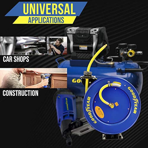 Goodyear L815153G Retractable Water Hose Reel with Air Compressor 2