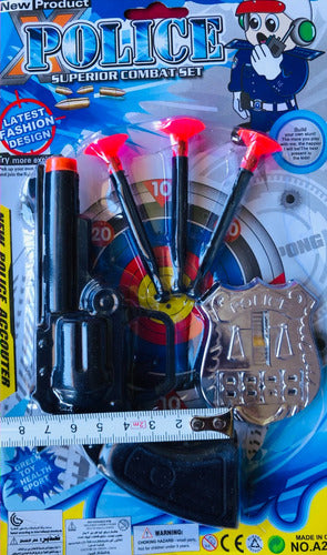 Police Toy Set Gun Dart Launcher Gift for Kids 1