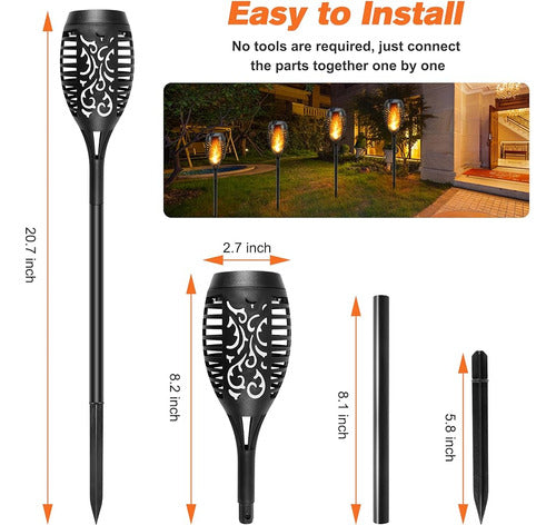 Khsp5d Solar Torch Lights Outdoor with Flickering Flame 4