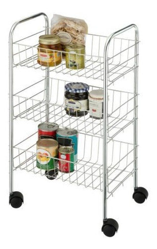 TS HOME Metal Organizer on Wheels with 3 Shelves 1