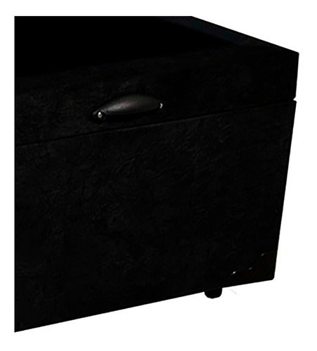 Cama Box Baú Solteirão Suede Preto - 108x198x40 1