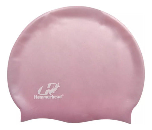 Touca Para Natação De Silicone Hammerhead Lisa Branco 4