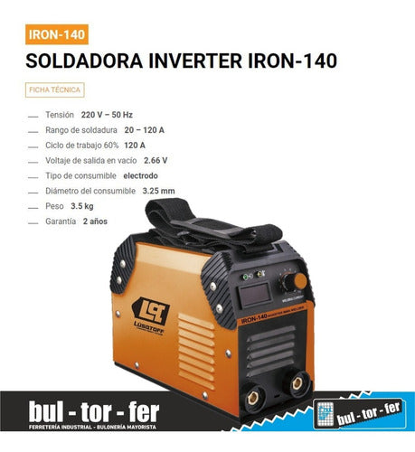 Lüsqtoff Iron-140 Inverter Welder 120A + Sensitive Mask + Magnetic Square 3