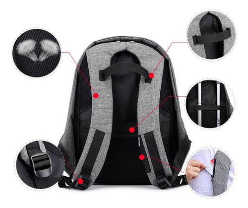 Genérica Minimalist Executive Laptop Backpack with USB Port 3