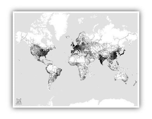 World Map Planisphere Routes 80cm x 61cm 1