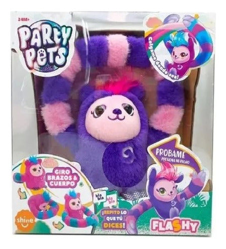 Shine Interactive Plush Vagoneta Violet Sloth Party Pets 0