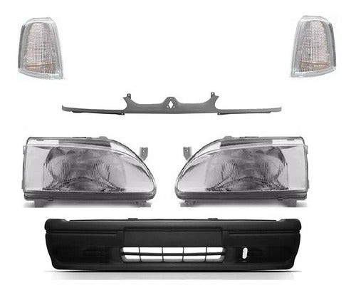Renault 19 Front Bumper Headlight Grill Combo 2