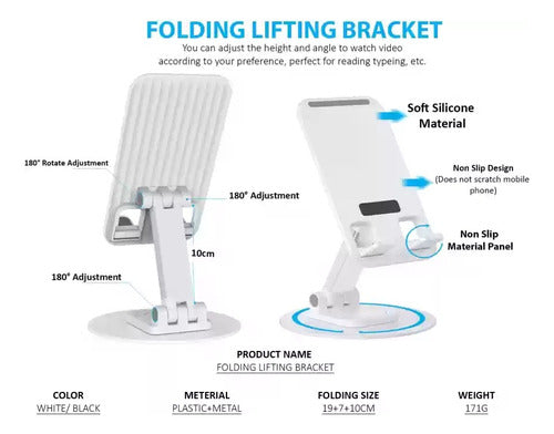 Foldable Rotating Extendable Table Cellphone Support Stand 13