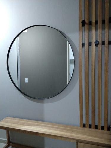 GAMBARU DECO Circular Mirror with Iron Frame 90 cm 2