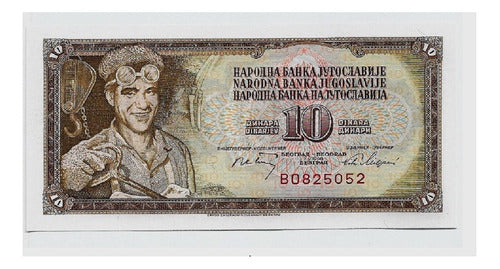 Fk Billete Yugoslavia 10 Dinara 1968 P-87b Sin Circular 0