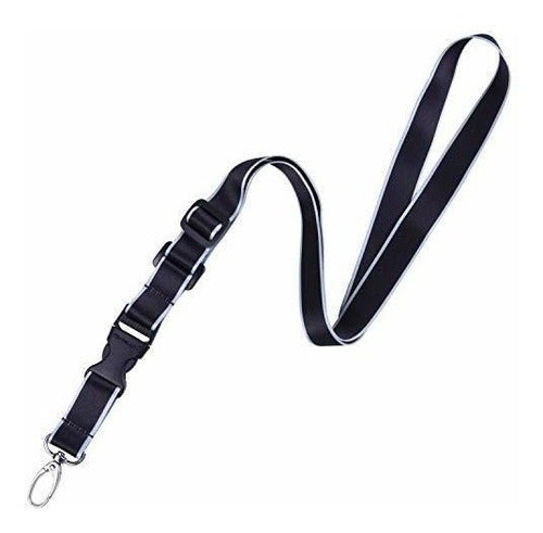 Wisdompro Adjustable Polyester Neck Strap Lanyard (Black) 1