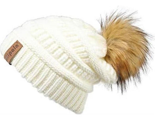 Pilipala Women's Winter Knit Hat, Slouchy and Warm Pom Pom Beanie 1