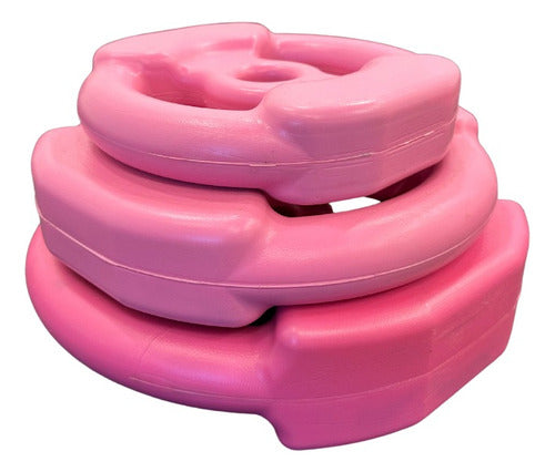 24kg Pink Dumbbell Bar Kit Ribbed Fitness PVC Discs 1