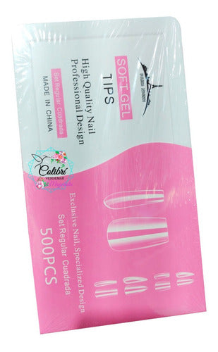 500 Paris Night Soft Gel Press On Tips - Transparent with Numbers 0-9 Eco-Friendly 6