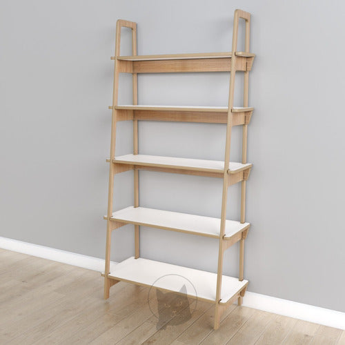 Scandinavian Nordic Low Oak Bookcase Shelf by El Gato que Piensa 5