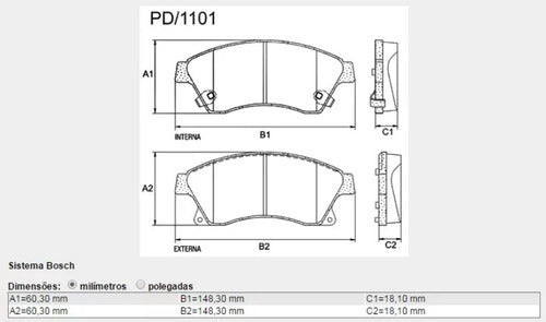 Kit Pastilha Freio Gm Cruze Tracker Lt Ltz Dianteira Bosch 2