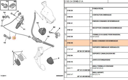 Peugeot Caño Union Bomba Y Bombin Embrague 2008 1