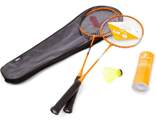 Kit Raquetes Petecas Badminton Diversão Saúde Lazer Vollo 1