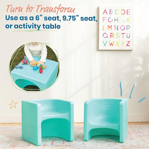 Ecr4kids Tri-me Cube Aqua Plastic Chair 1