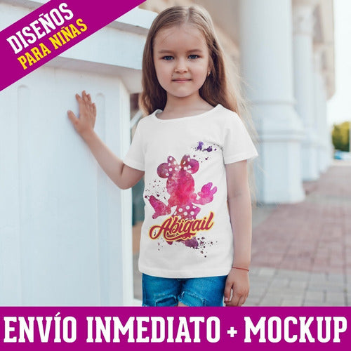 Diseños Para Remeras Niñas Disney Princesas Sublimación 1