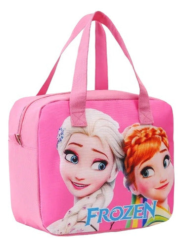 Lunch Lanchera Bolsa Térmica Multiuso Resistente Frozen Anna Y Elsa 0