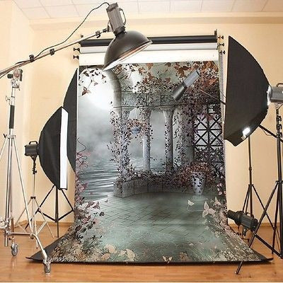 High-Quality 5x7ft Fairy Tale Landscape Flowers and Bush Photography Backdrop 2