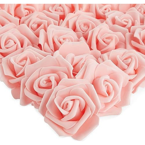 Juvale 100 Artificial Roses Polyethylene Flowers - Peach 0
