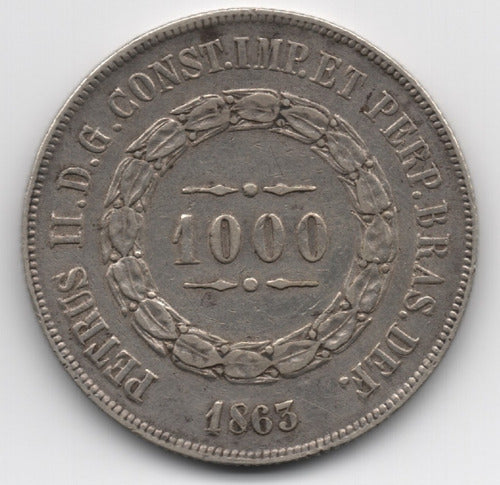 Numismática Gualeguaychú - Brasil - 1000 Reis 1863 - Km 465 (ref 047) 0