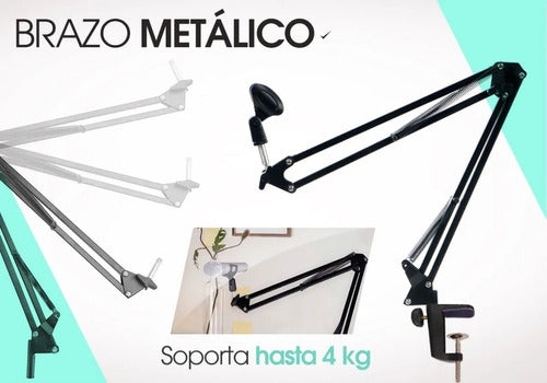 Vt-power Soporte Mesa Mut Para Micrófono De Estudio Brazo Articulado 1