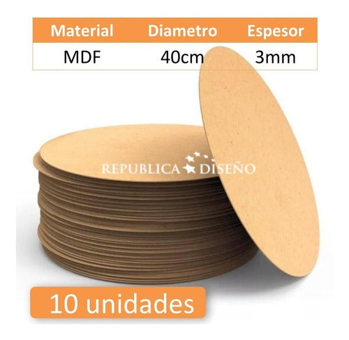 Base Circulo 40cm Diametro Madera Fibrofacil Mdf Tortas 1