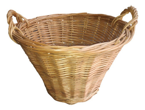 Mimbreria Medium Rustic Wicker Firewood Basket 1