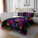 Erosebridal Bohemian Queen Quilt Set, Rainbow Sun & Moon Coverlet 1