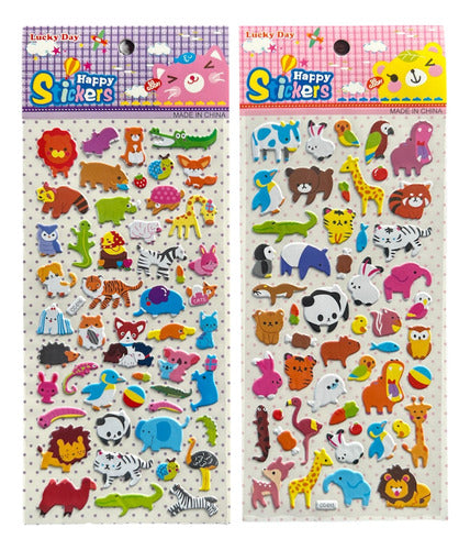 Stickers Con Relieve Animales De La Selva X 20 Planchas  M11 0