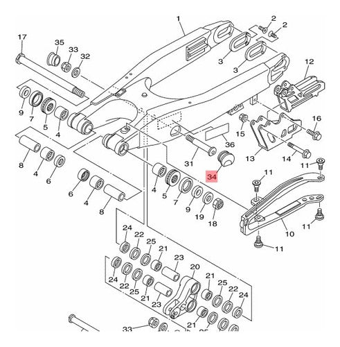 Yamaha Tapa Tapón Horquillon Trasero Izquierdo Orig Yz 250 Wr 450 1