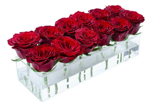 Loywree Rectangular Acrylic Flower Vase Centerpiece 0