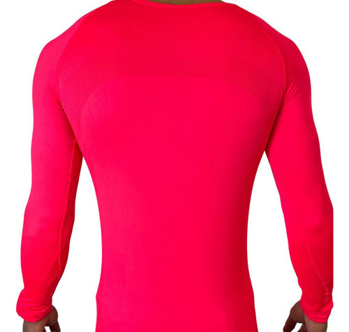 Remera Camiseta Térmica Manga Larga Fitness Hombre Fluo 1