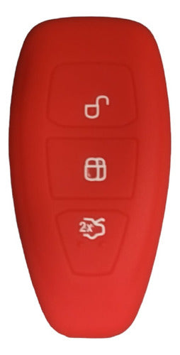 Silicone Key Cover for Ford Kuga-Mondeo-Fiesta Oval Red 0
