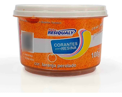 Corantes Para Resina - Cor Laranja Perolado De 100g 1