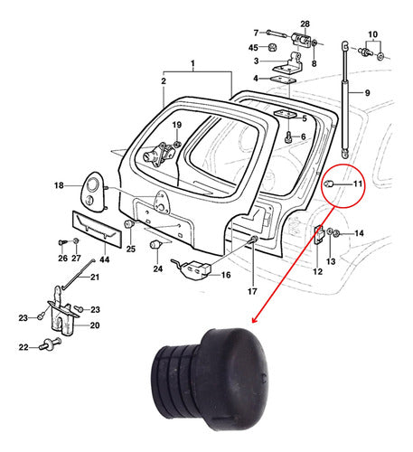 Chevrolet Corsa Classic Original Rear Lid Cushion 2