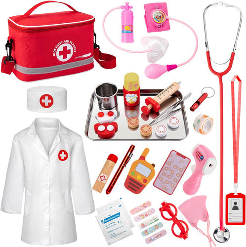 Kit De Médico Para Niños, 34 Piezas, Con Estetoscopio 0