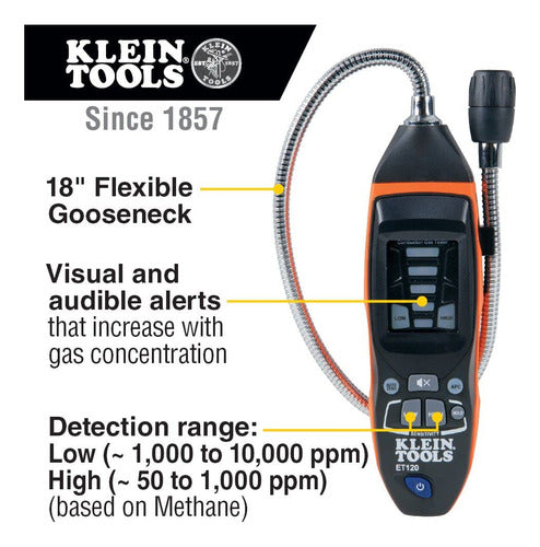 Klein Tools Detector De Fugas De Gas Et120, Probador De Fug. 1