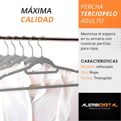 Alembi Ultra-Thin Velvet Hangers X 10 Gray 2