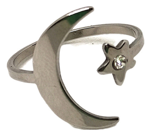 Mariann Moon Adjustable Luna Y Estrella Stainless Steel Ring 5