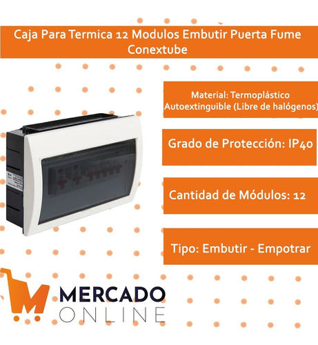 Conextube Caja Para Termica 12 Modulos Conextube Embutir Puerta Fume 2