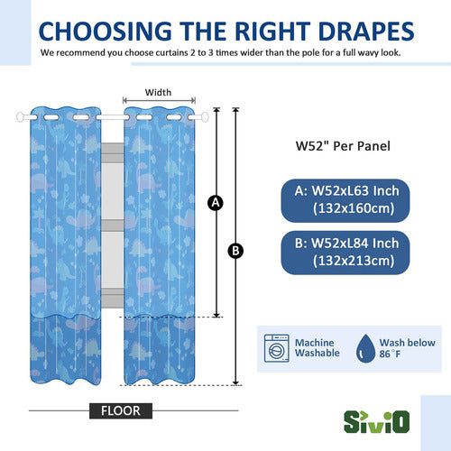 Sivio Cortinas Opacas Para Dormitorio De Nios, Con Ojales En 5